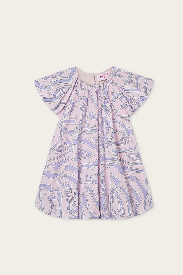 Emilio Pucci Labirinto robe coton rose lilas 4Y