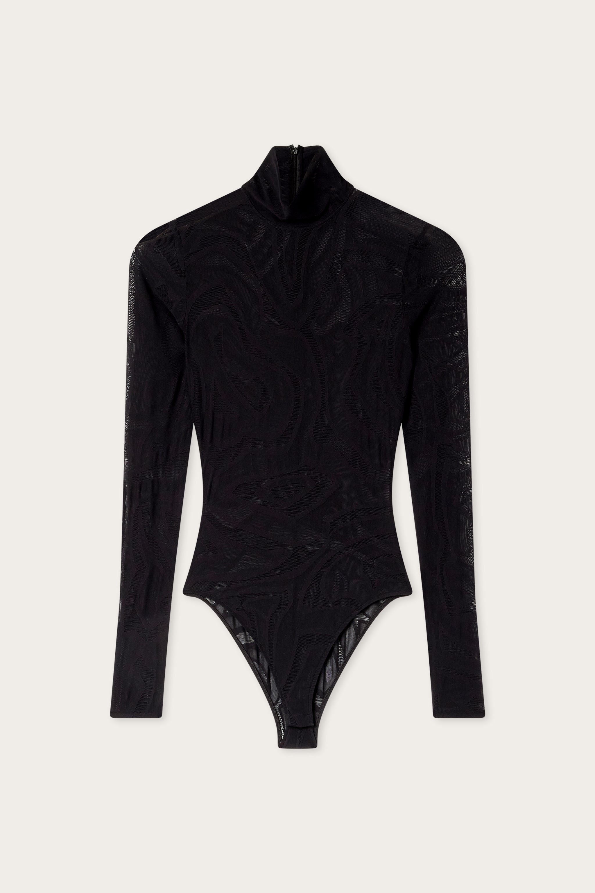 Emilio Pucci Body tulle jacquard noir col haut