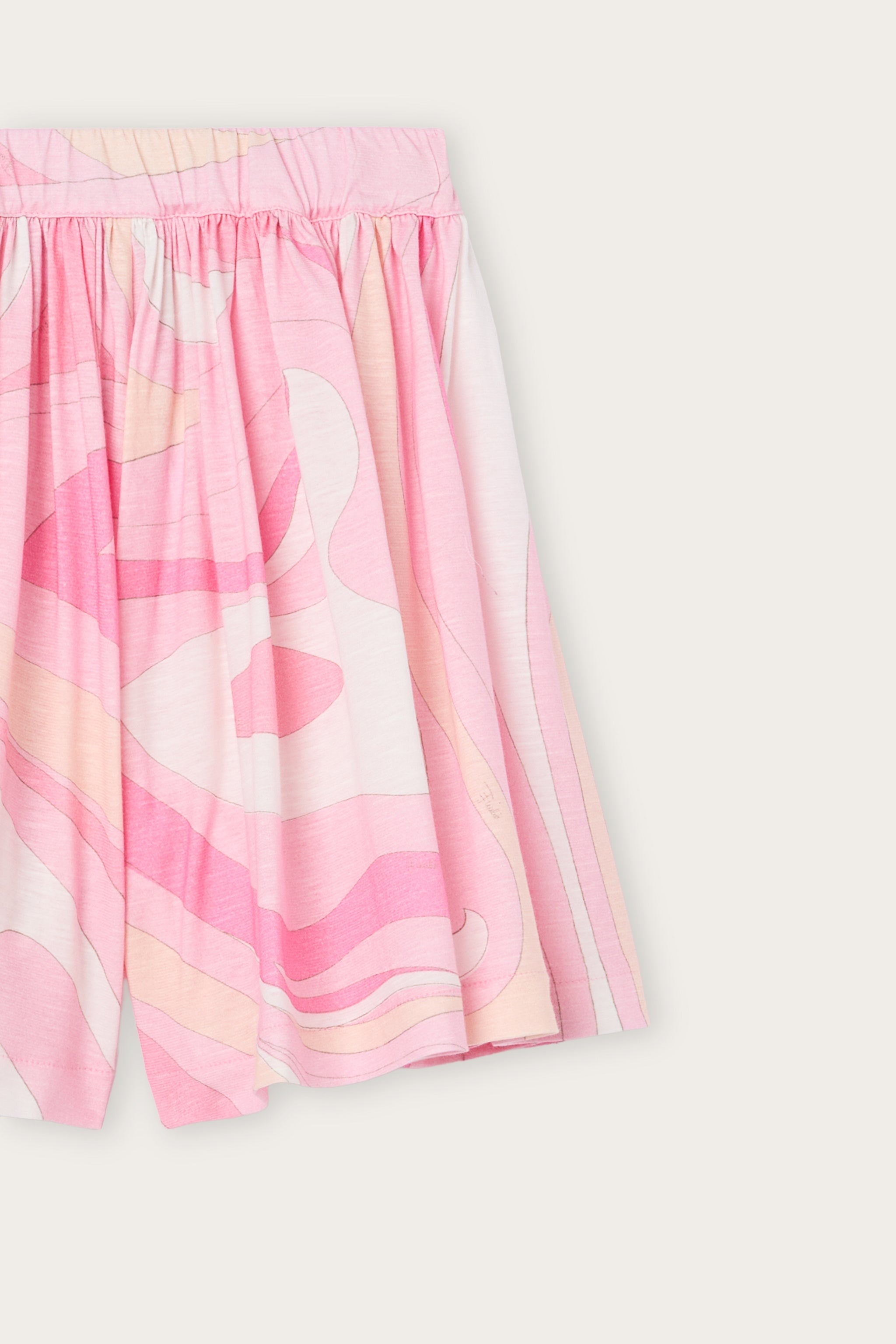 Emilio Pucci Marmo jupe fille beige rose jersey coton