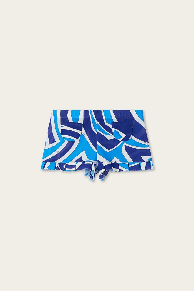 Emilio Pucci Labirinto short turquoise bleu 38 mesh