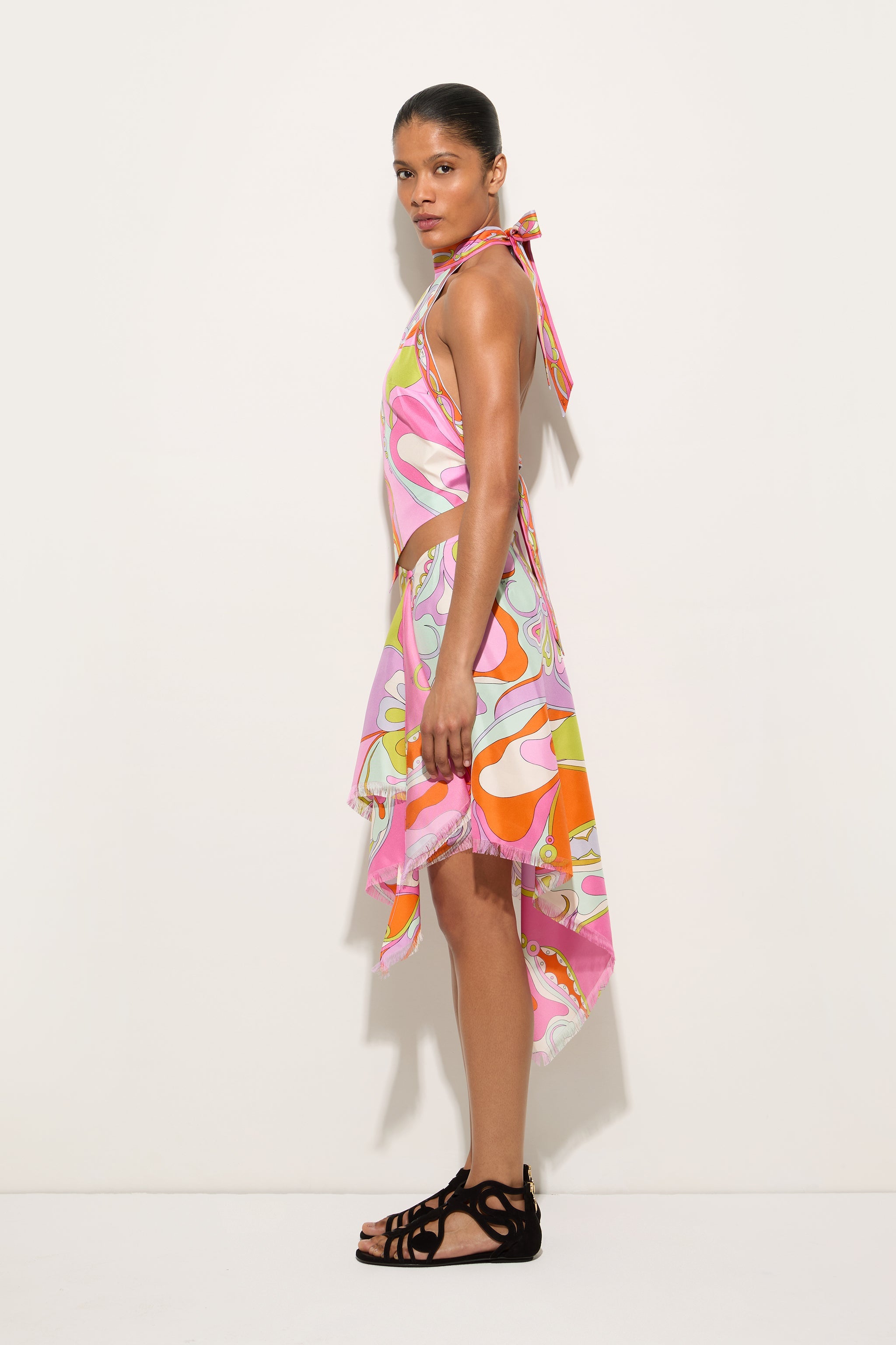 Emilio Pucci SKIRTS jupe soie multicolore asymétrique