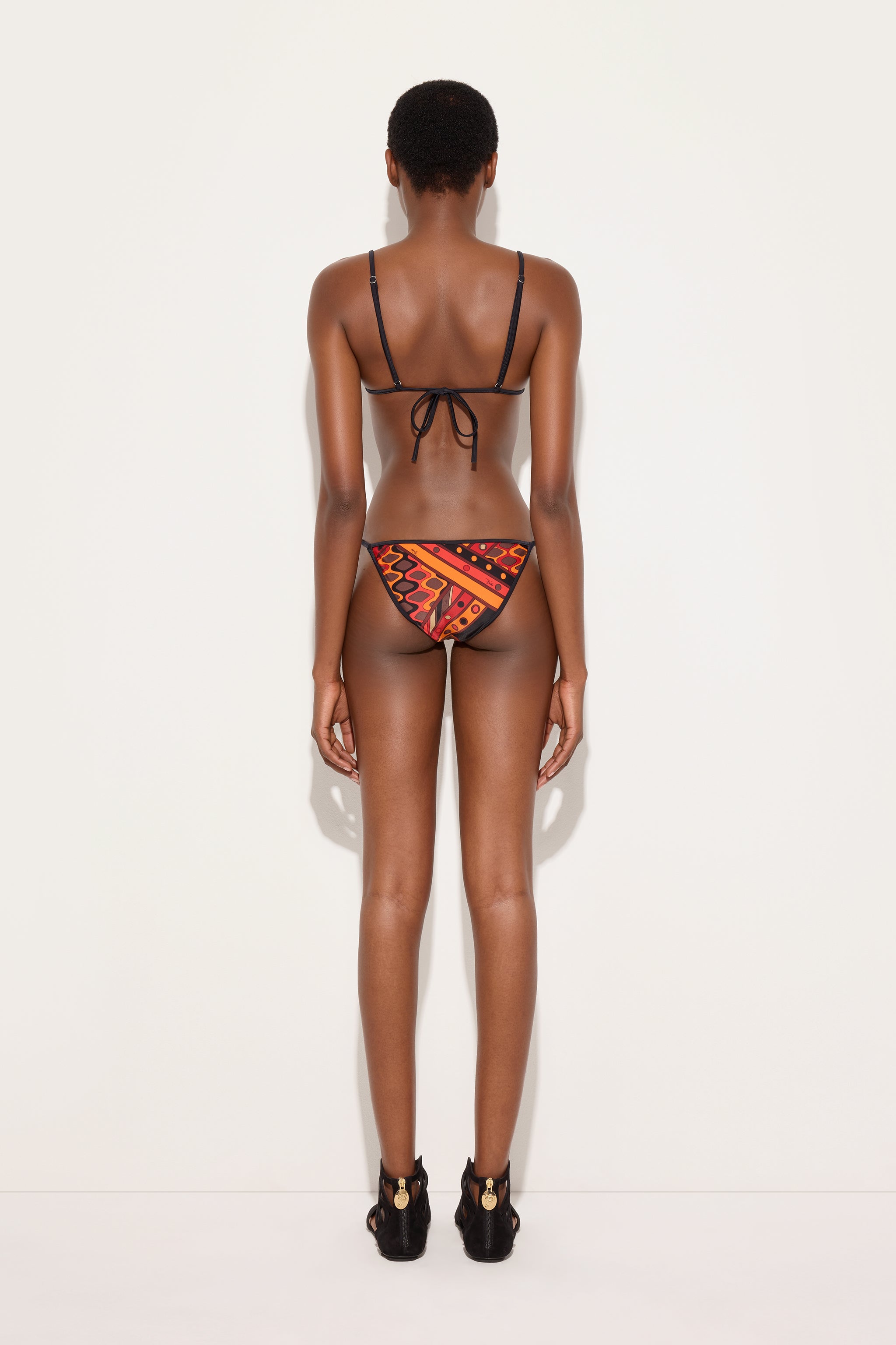 Emilio Pucci Haut Bikini Vivara triangle lycra Orange S