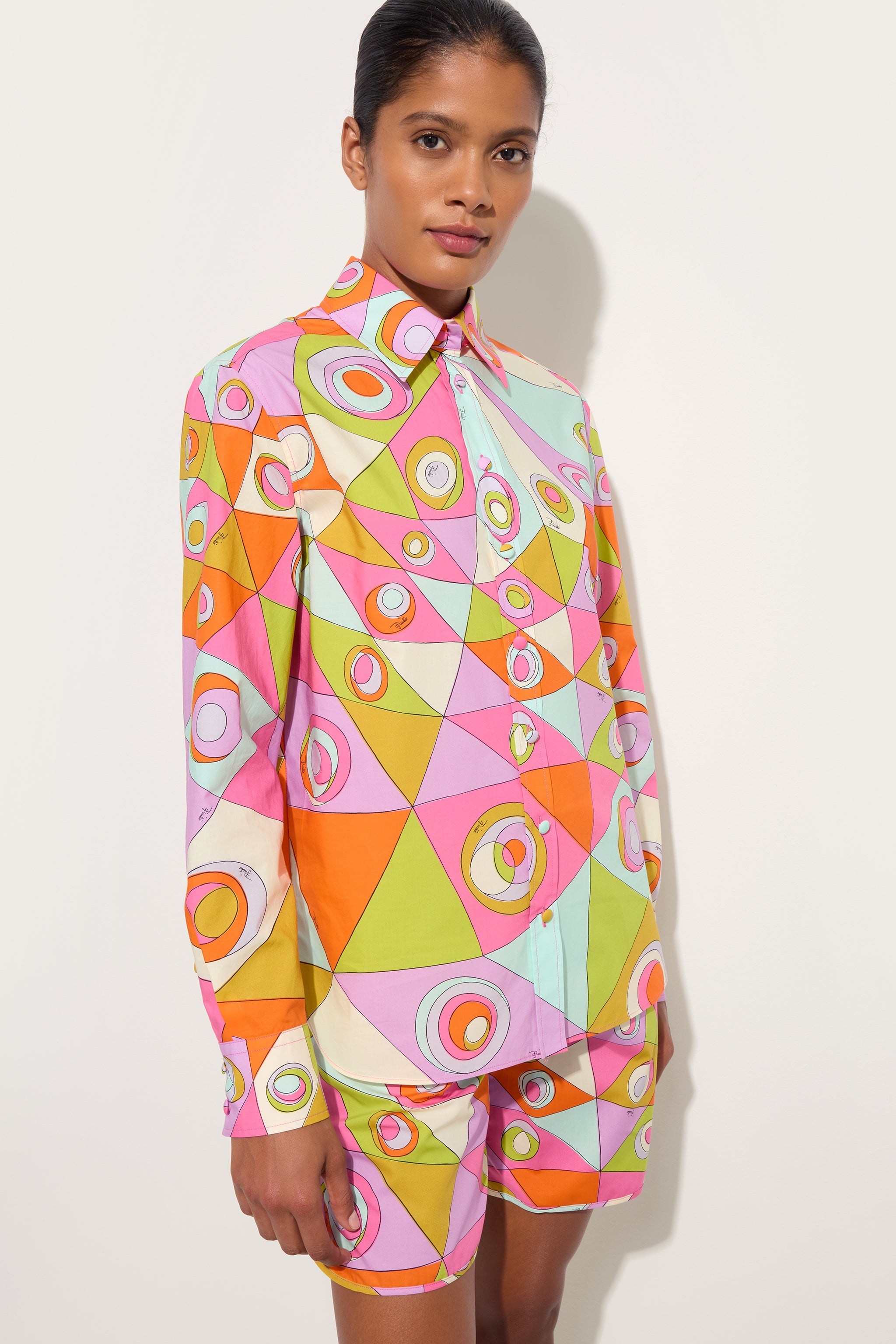 Emilio Pucci Tops chemise coton multicolore Occhi