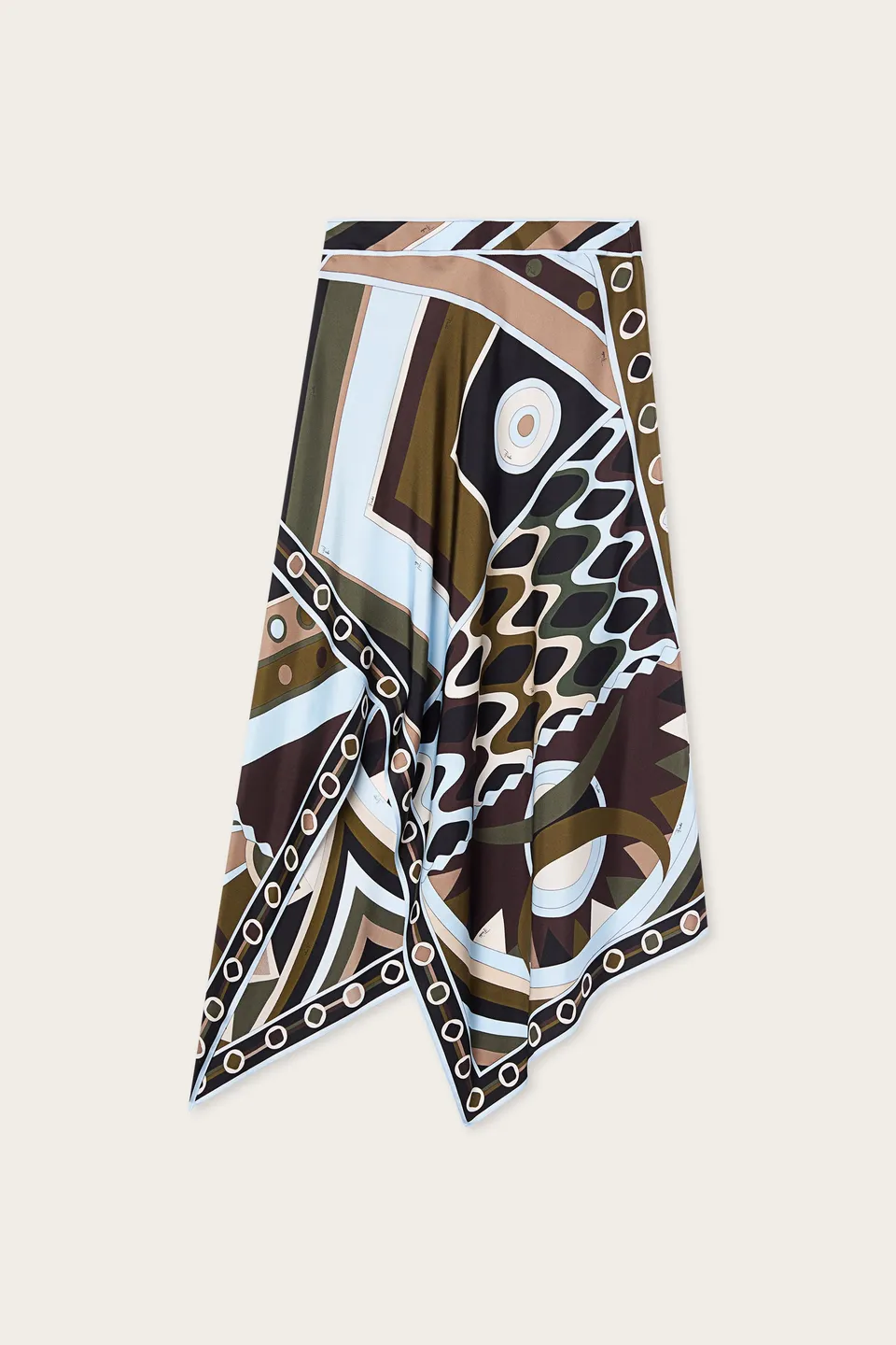 Emilio Pucci Skirts Vivara jupe soie kaki bleu