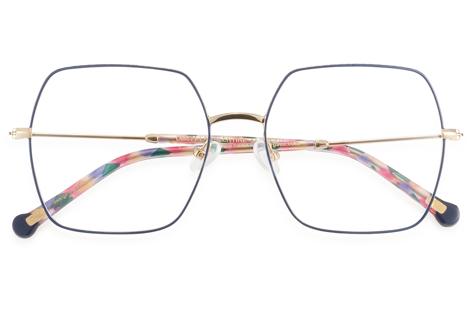 Clémence & Margaux La Valentine lunettes de vue Bleu marine hexagonale