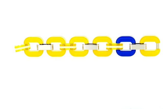 Xavier Derome Gourmettes Small GO01 MC 233-209 chaîne bleu jaune