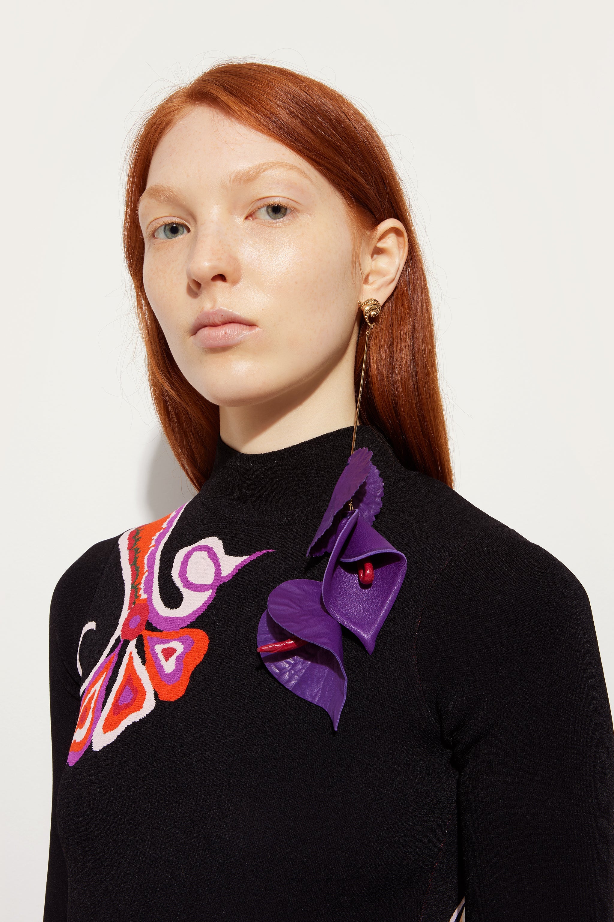Emilio Pucci Jewellery Mono Boucle Oreille NERO/VIOLA Laiton