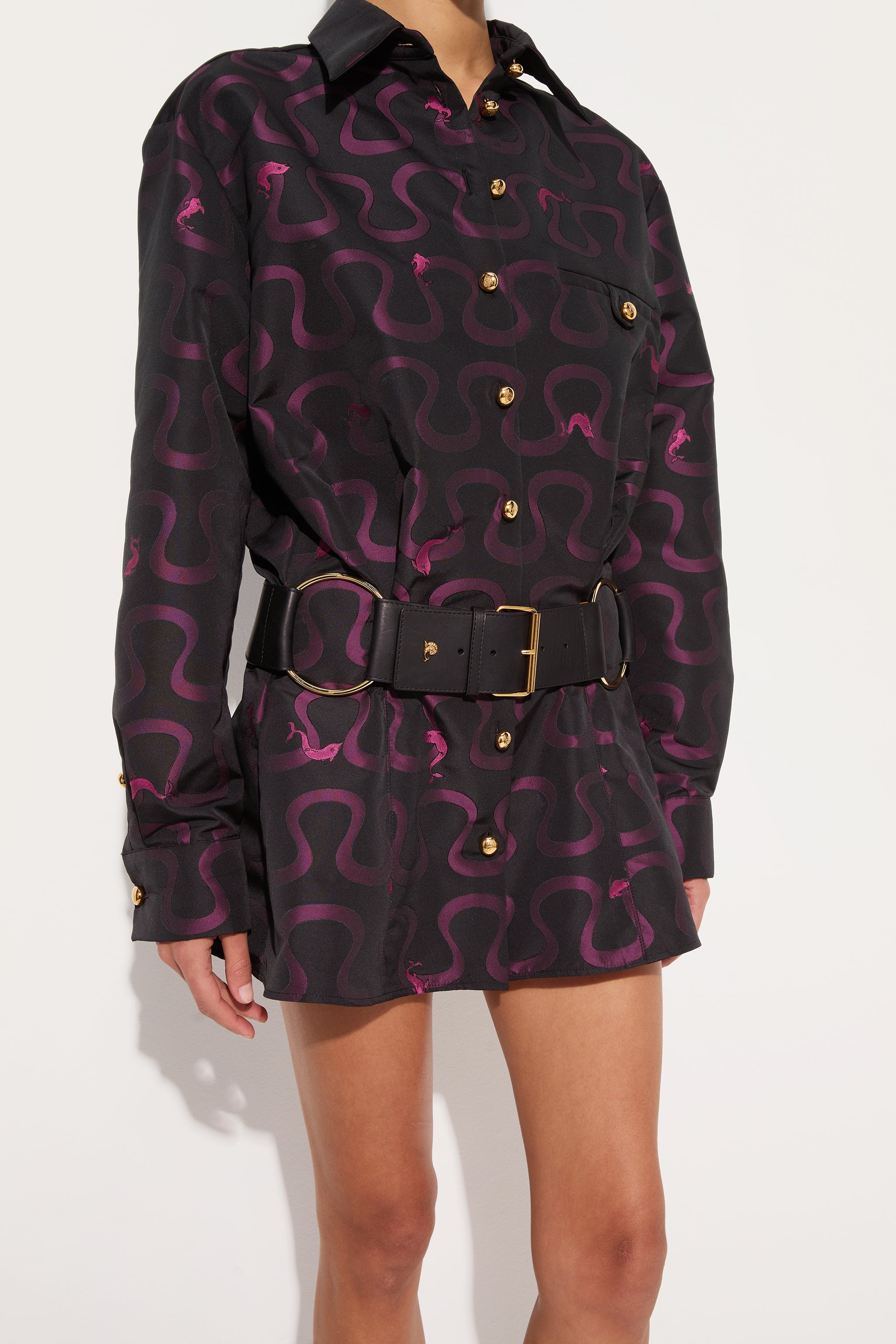 Emilio Pucci Cintura in Pelle con Anelli ceinture cuir noir