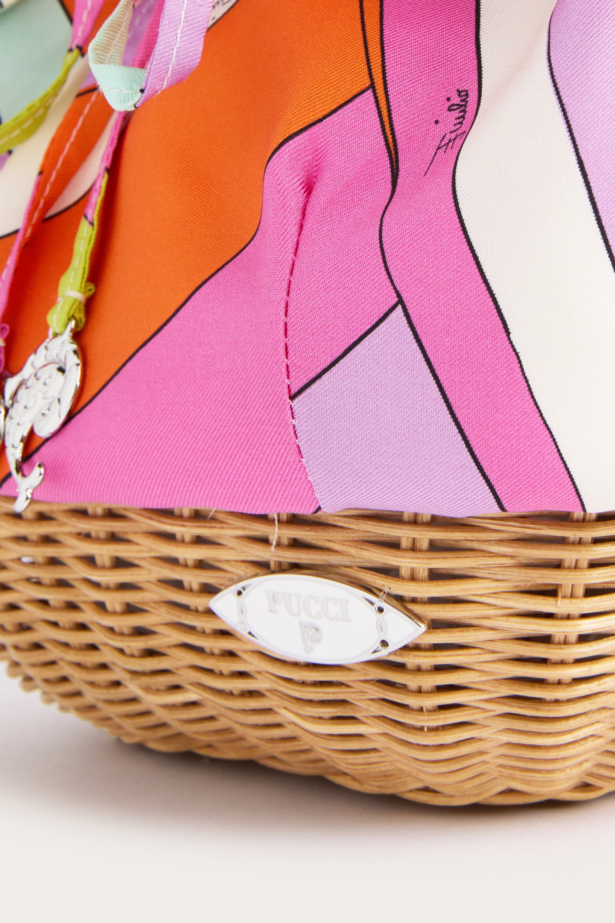 Emilio Pucci Picnic sac soie multicolore iride bambou OS