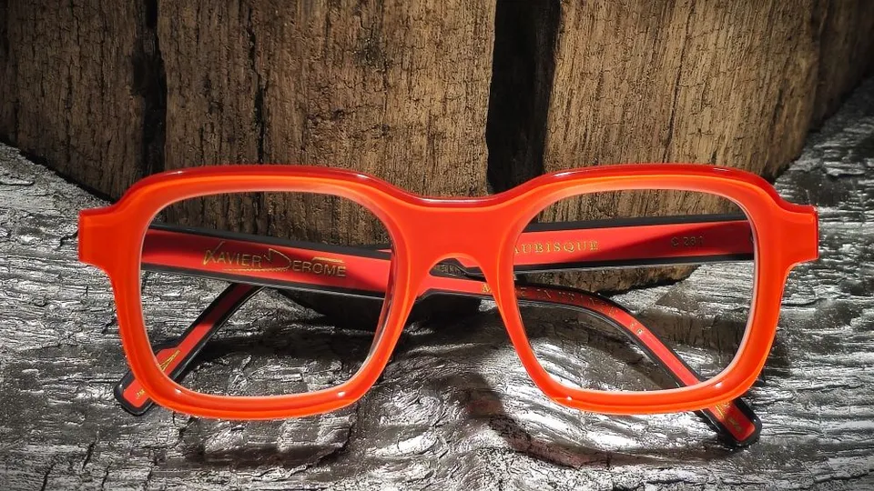 Xavier Derome Aubisque C281 lunettes de vue orange rectangulaire