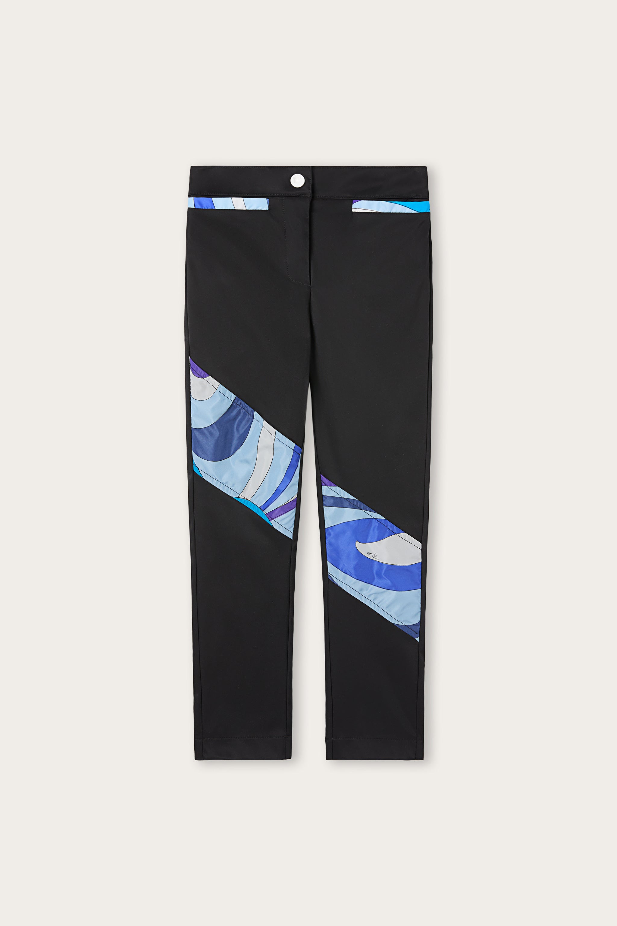 Emilio Pucci Pants Printed Inserts Pantalon Noir Nylon