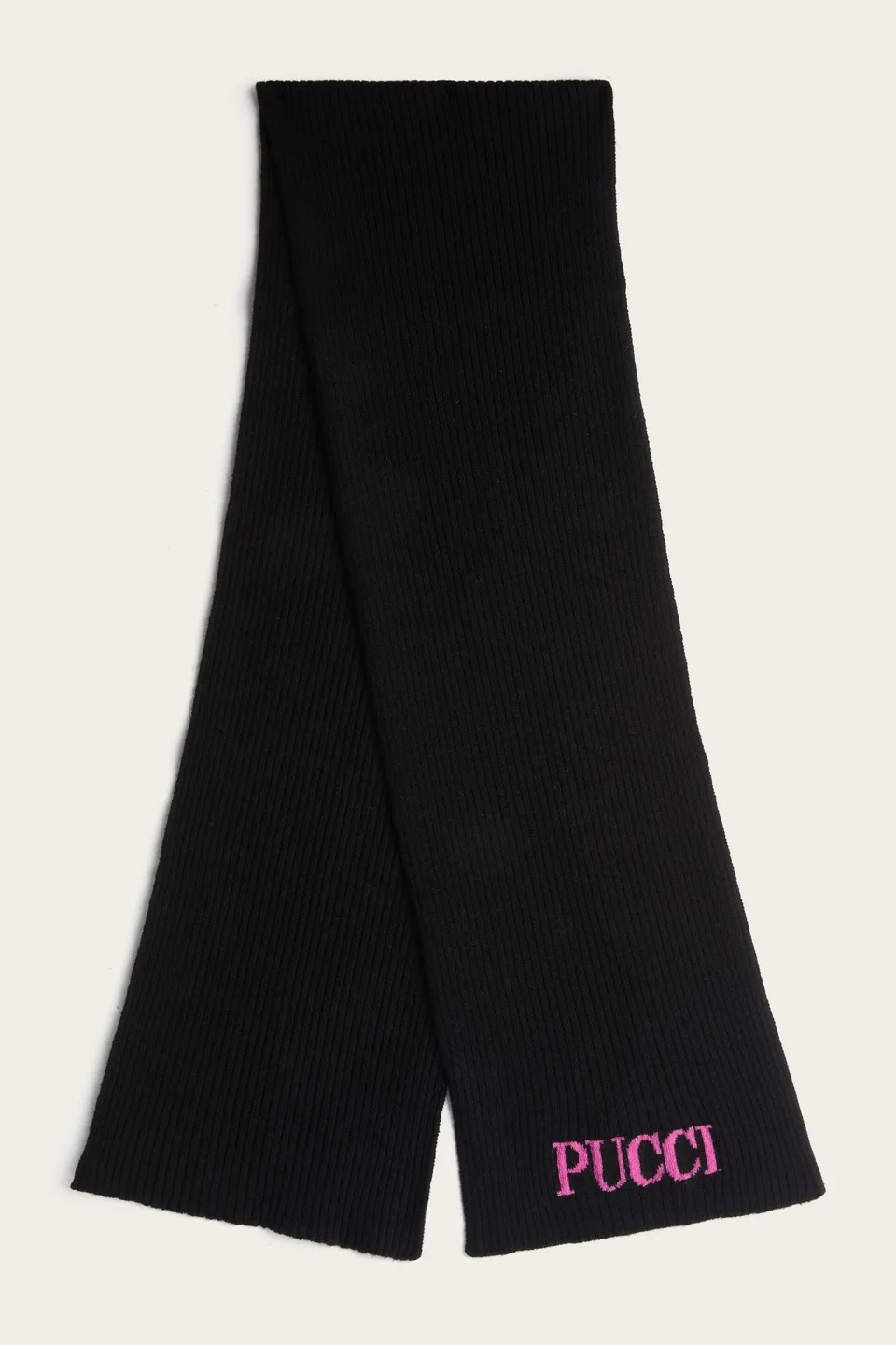 Emilio Pucci Logo écharpe laine noire enfant