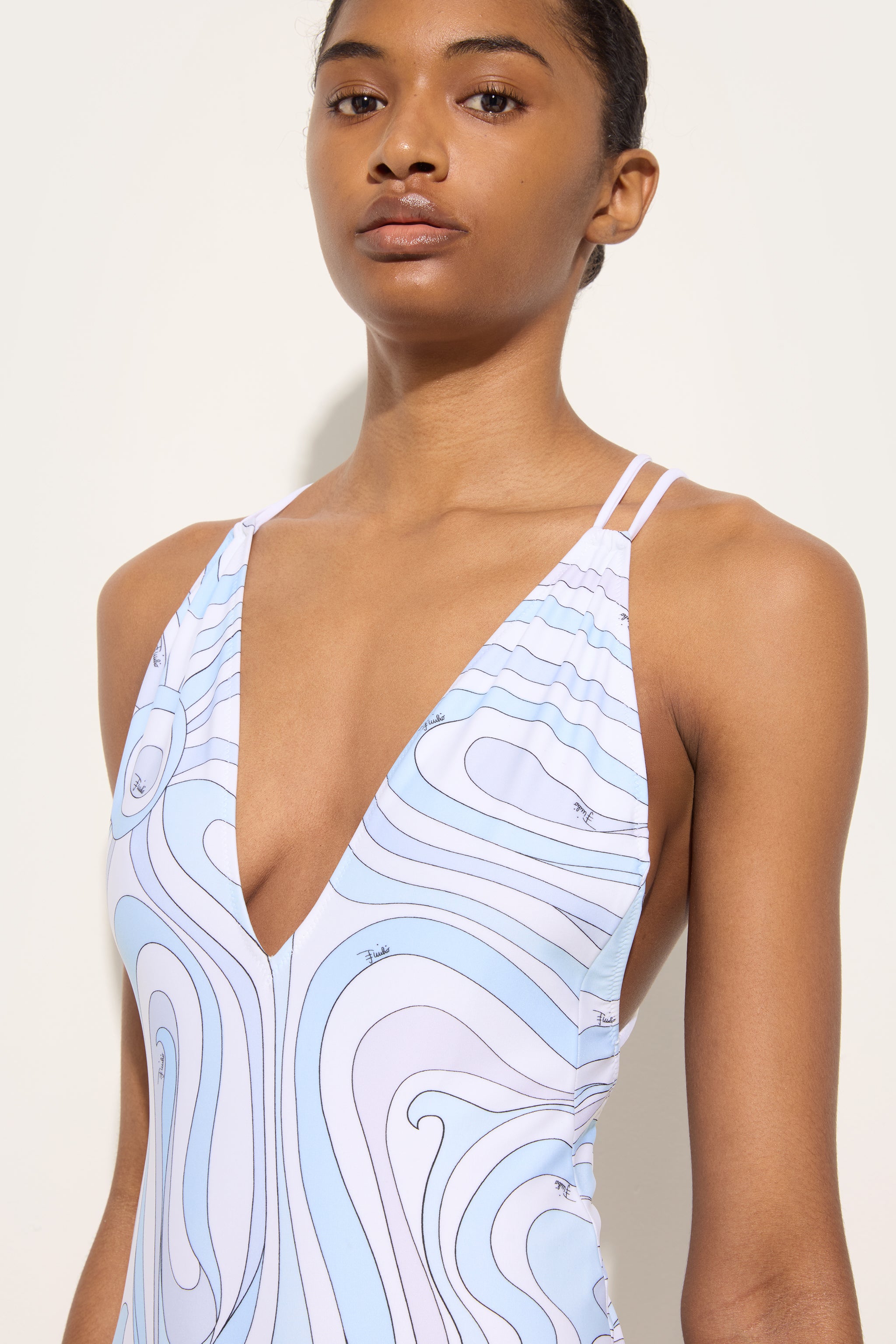 Emilio Pucci SWIMSUITS maillot bleu clair S Marmo 1p