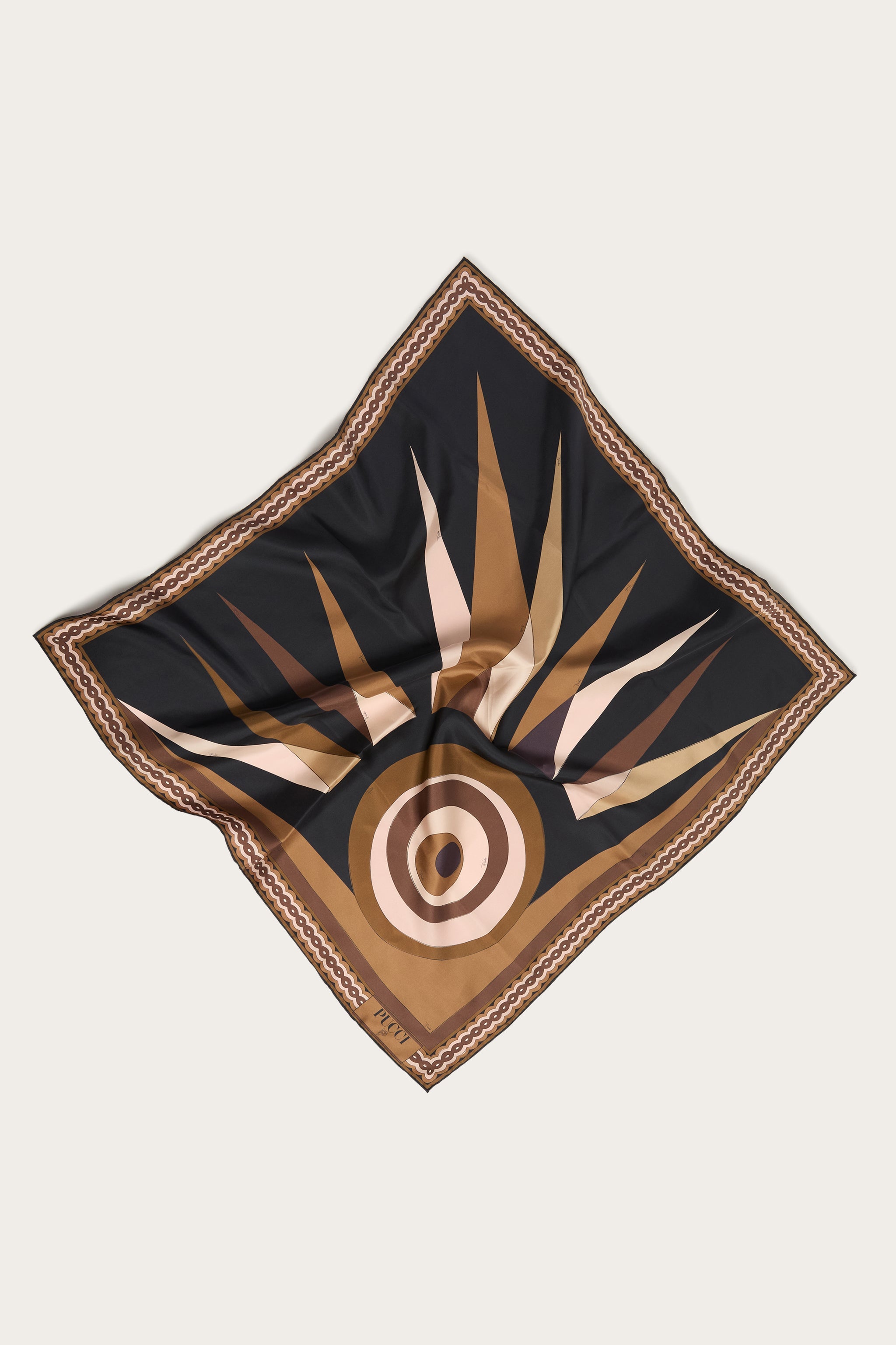 Emilio Pucci Silks Carré Soie Hawaii Or Rose 90x90