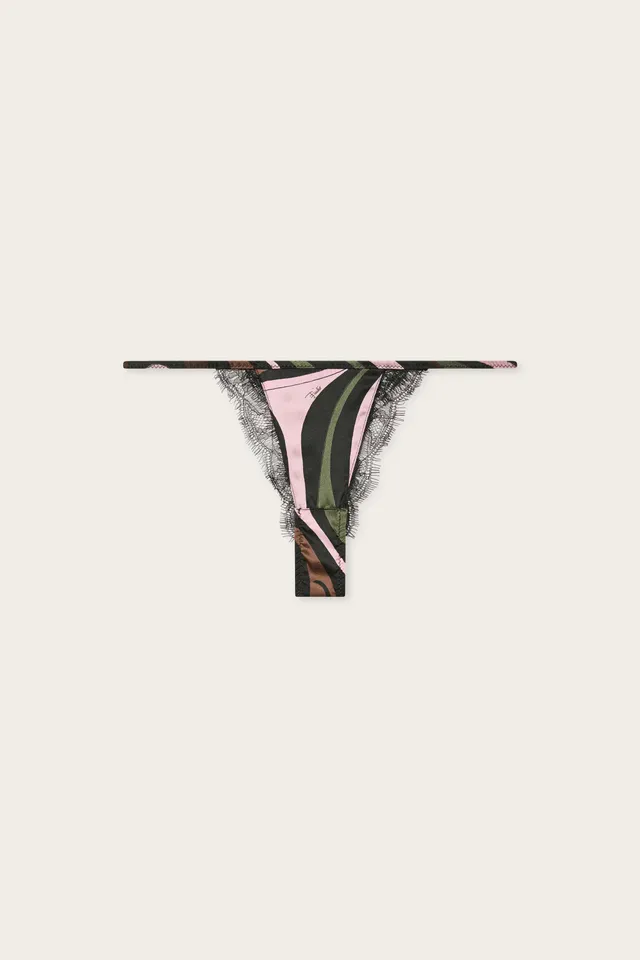 Emilio Pucci String Marmo Kaki soie femme