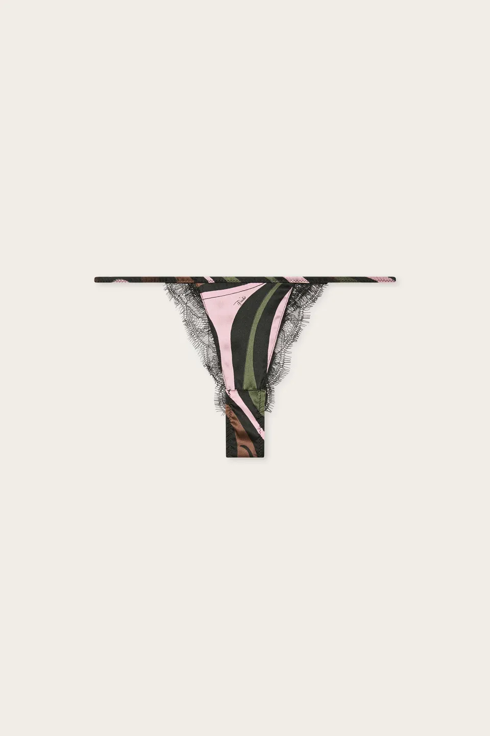 Emilio Pucci String Marmo Kaki soie femme