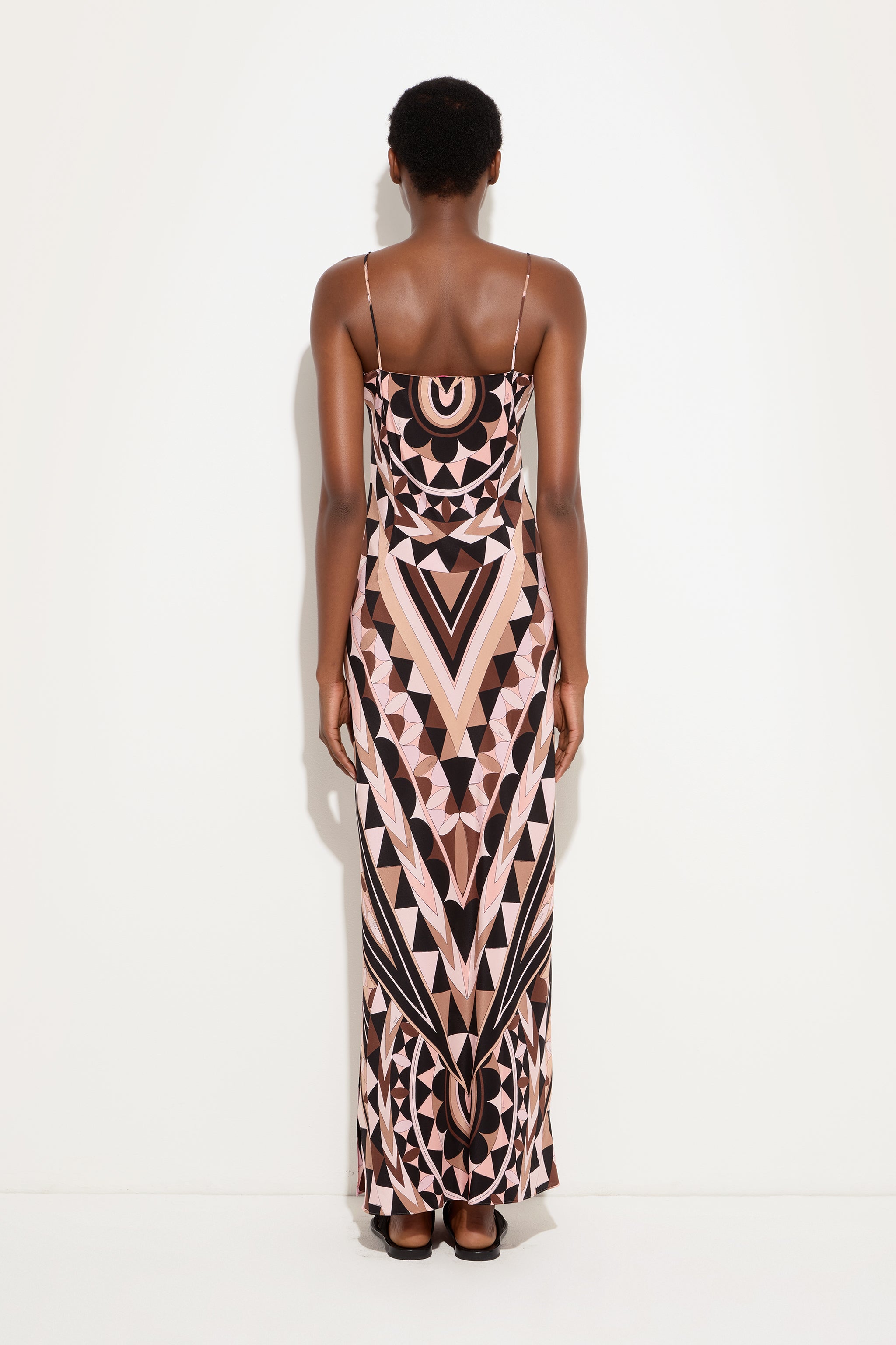 Emilio Pucci Dresses Manuba Robe Soie NUDE Col V Fendue