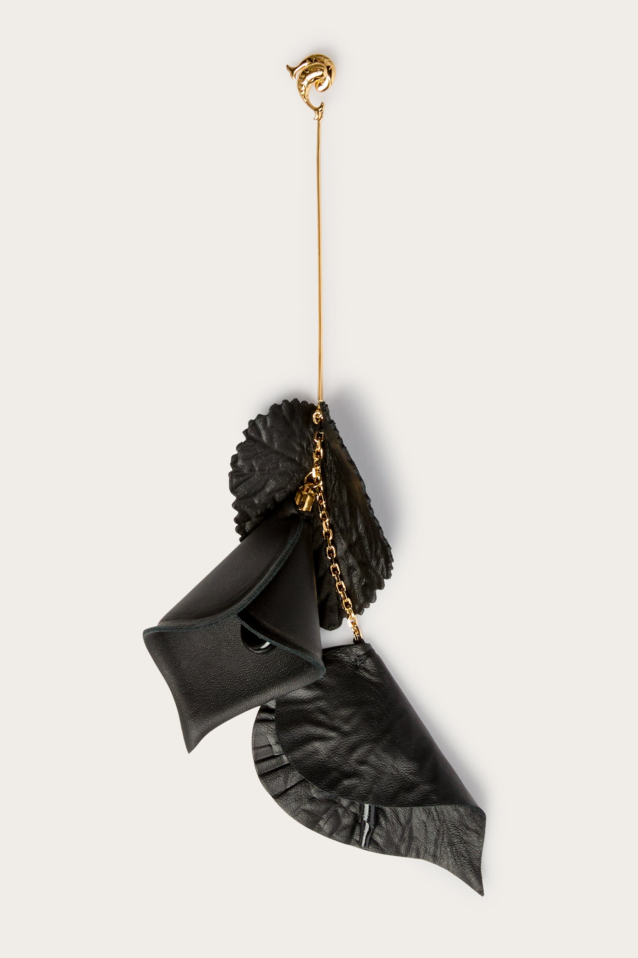 Emilio Pucci Fiori mono boucle pendante doré noir laiton