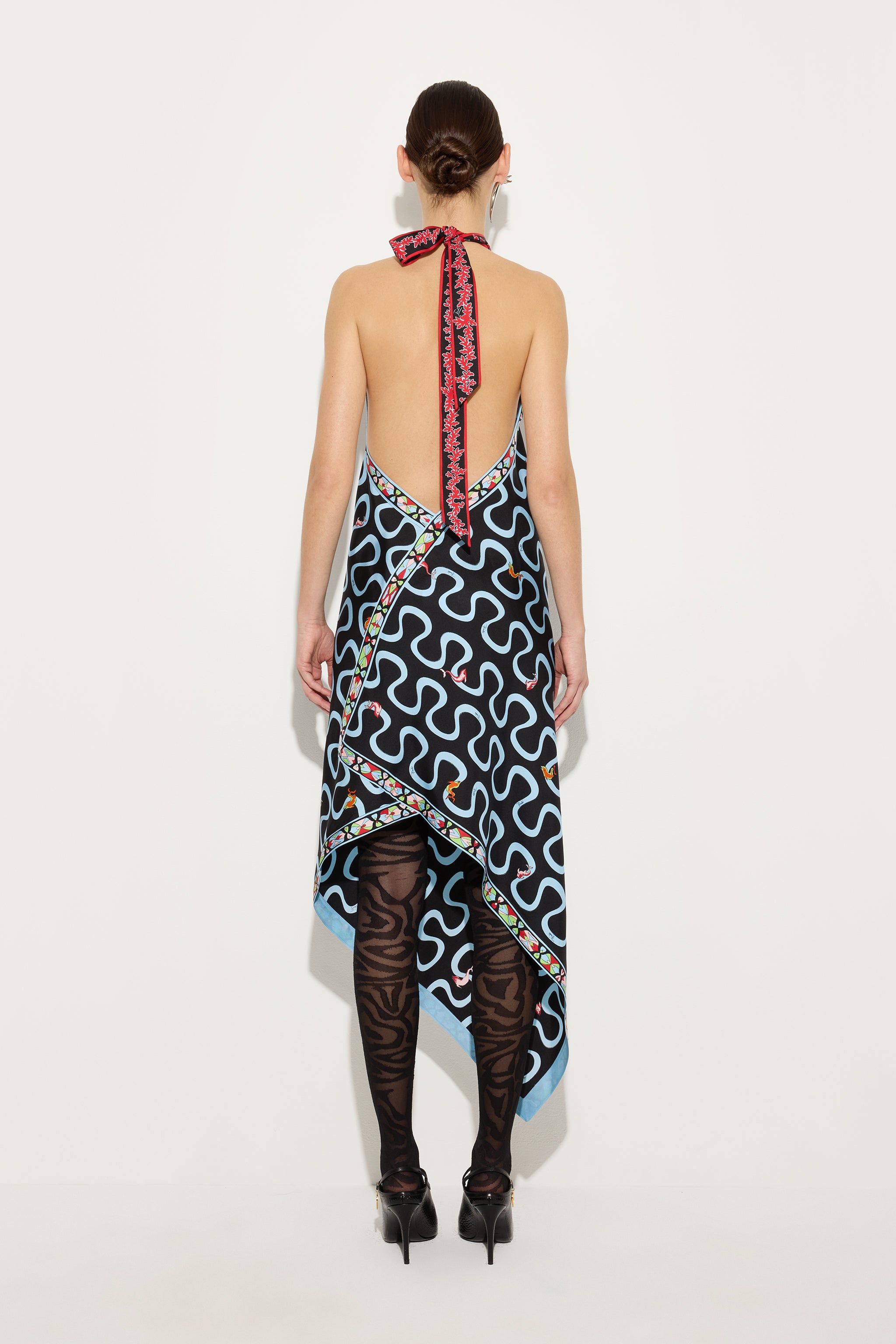 Emilio Pucci Onda robe soie rouge bleu 36 fluide