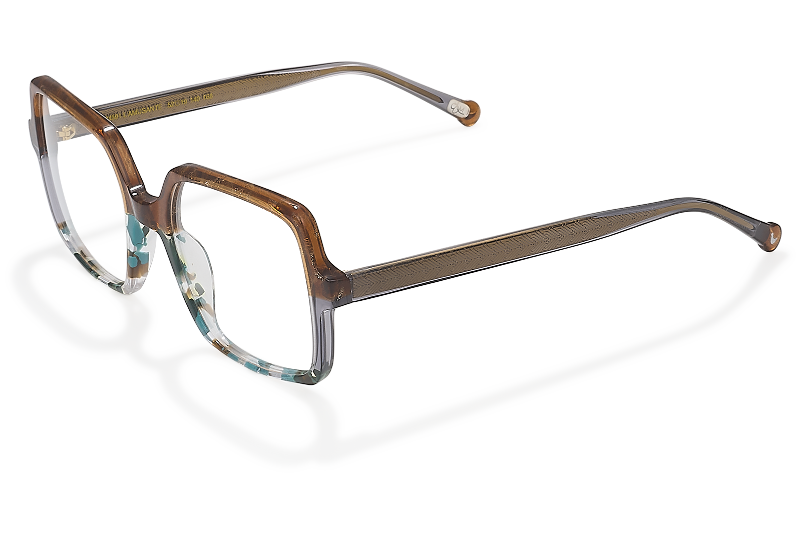 Clémence & Margaux L'Amusante lunettes de vue brun pailleté bleu