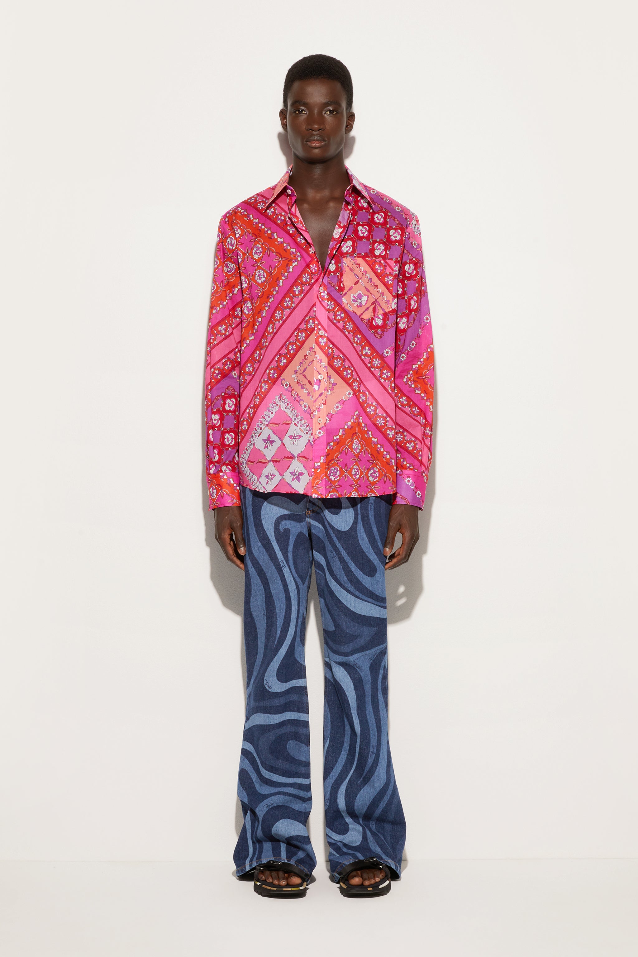 Emilio Pucci Festa Chemise Oversize Coton Corail S