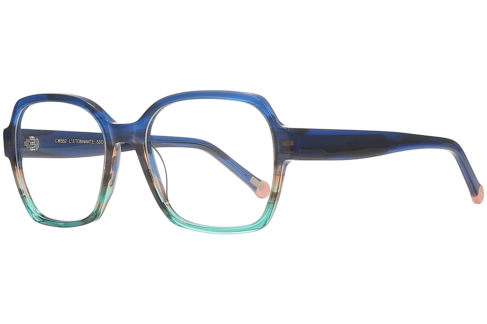 Clémence & Margaux L'Etonnante lunettes de vue Dégradé Bleu carré strass