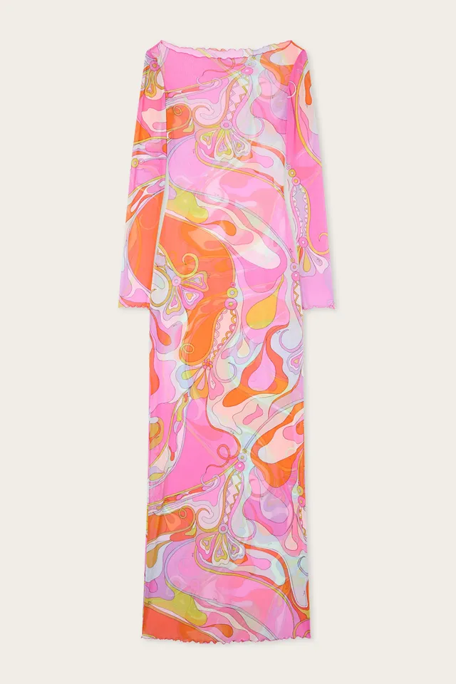 Emilio Pucci Dresses Orchidee Robe Tulle Multicolor Longue