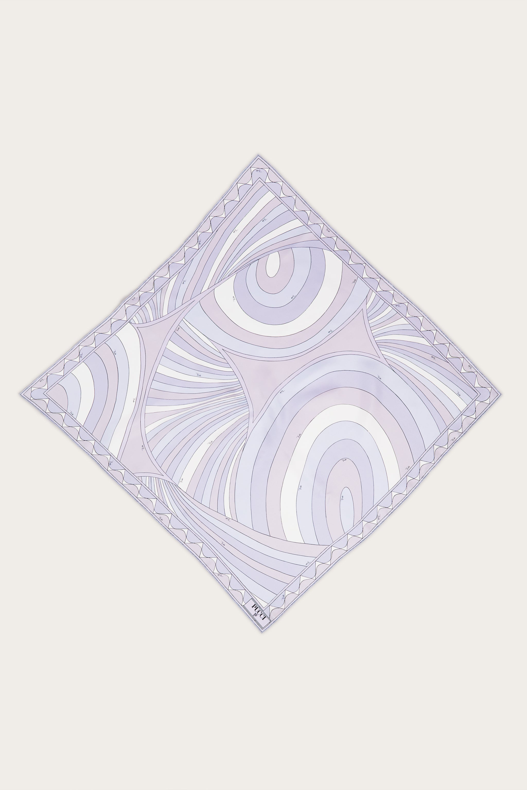 Emilio Pucci Iride carré soie lilas rose 90x90