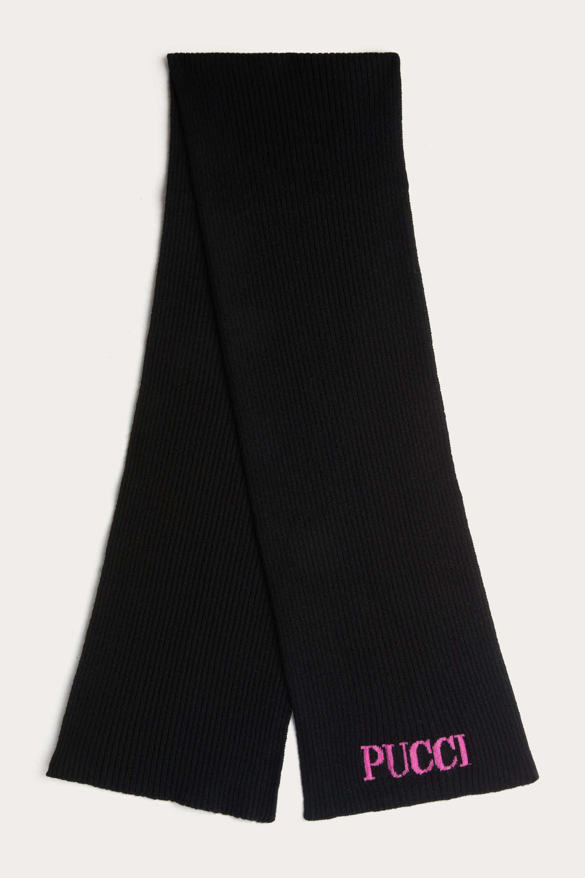 Emilio Pucci Logo écharpe laine noire enfant