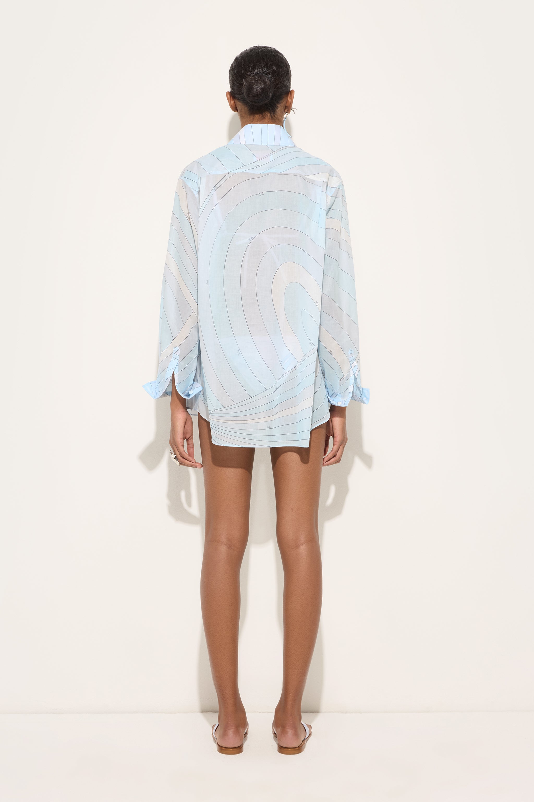 Emilio Pucci chemise Iride mousseline bleu clair