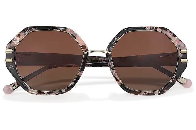 Clémence & Margaux La Marbella lunettes de soleil Marbré Rose Brun