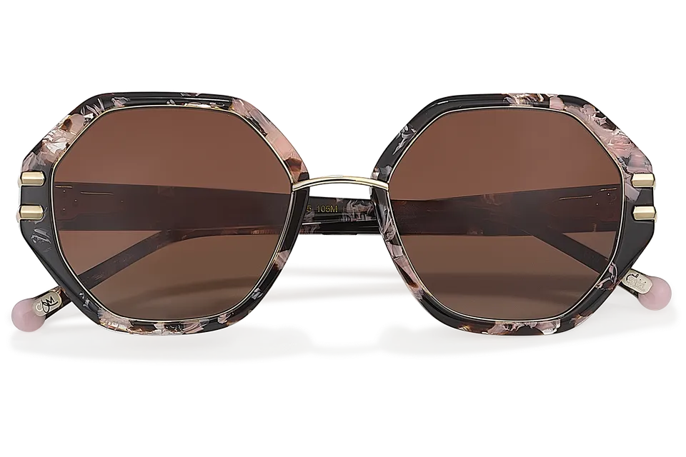 Clémence & Margaux La Marbella lunettes de soleil Marbré Rose Brun