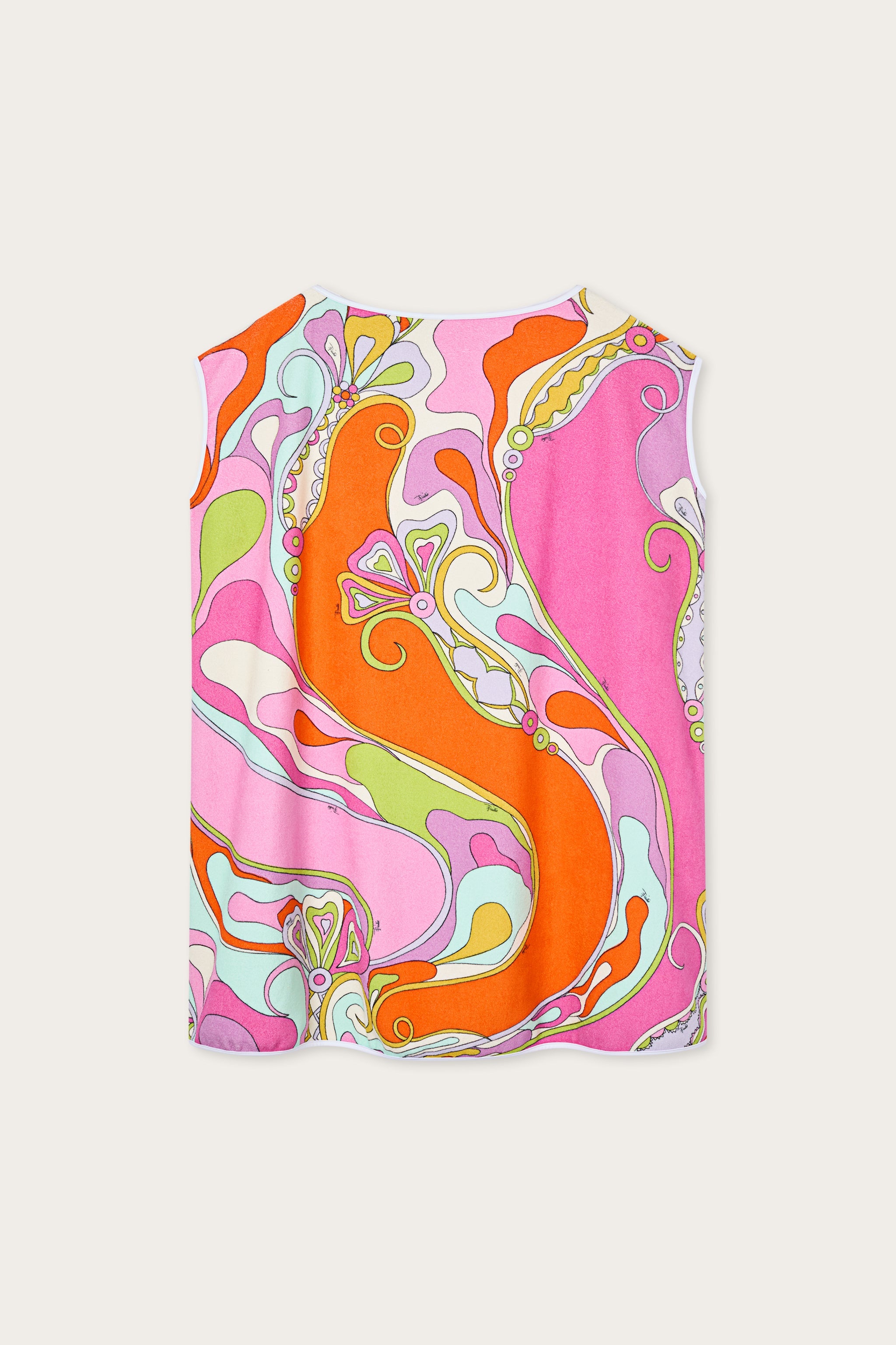 Emilio Pucci Robe Trapèze Coton Multicolore 38 Orchidées
