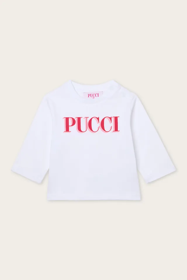 Emilio Pucci t-shirt bébé coton bio blanc rouge