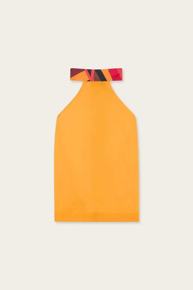 Emilio Pucci Top Dettaglio Foulard haut mandarino