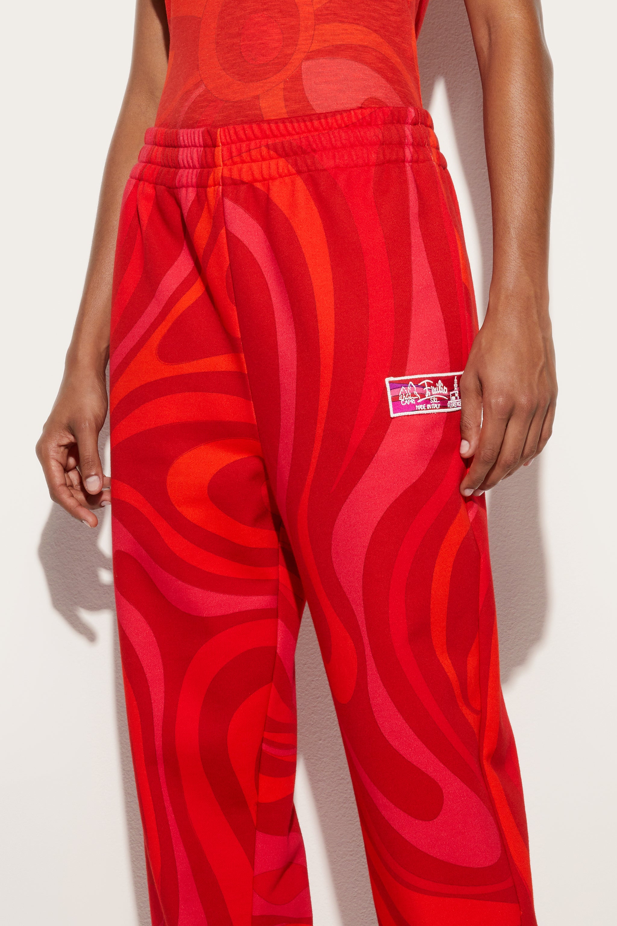 Emilio Pucci Marmo joggers molleton rouge