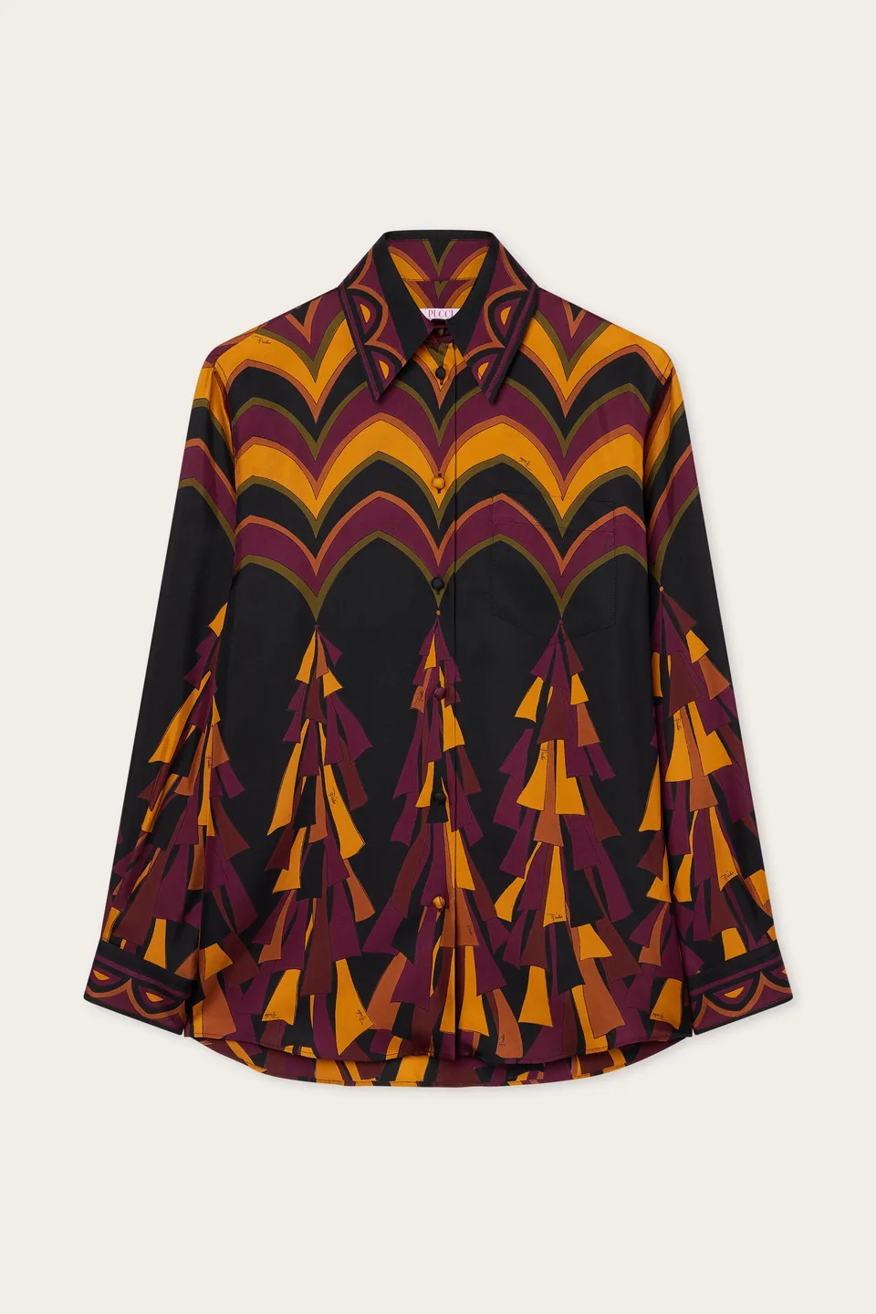 Emilio Pucci Baiadera chemise soie bordeaux XS