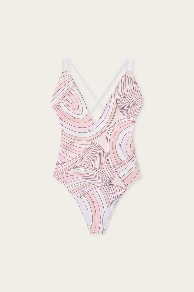 Emilio Pucci Iride maillot 1 pièce rose/nude lycra