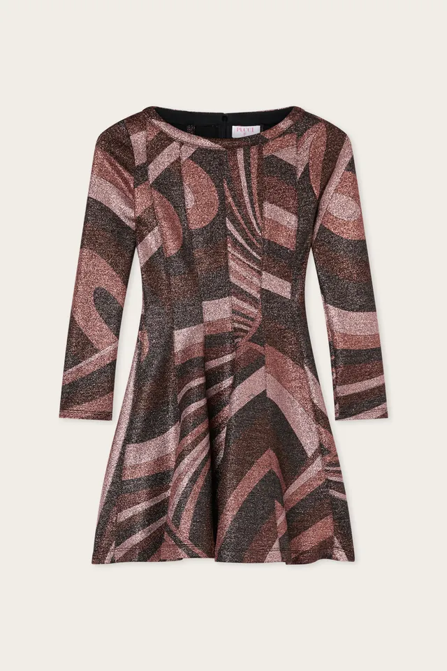 Emilio Pucci Iride robe jersey lurex bordeaux 38