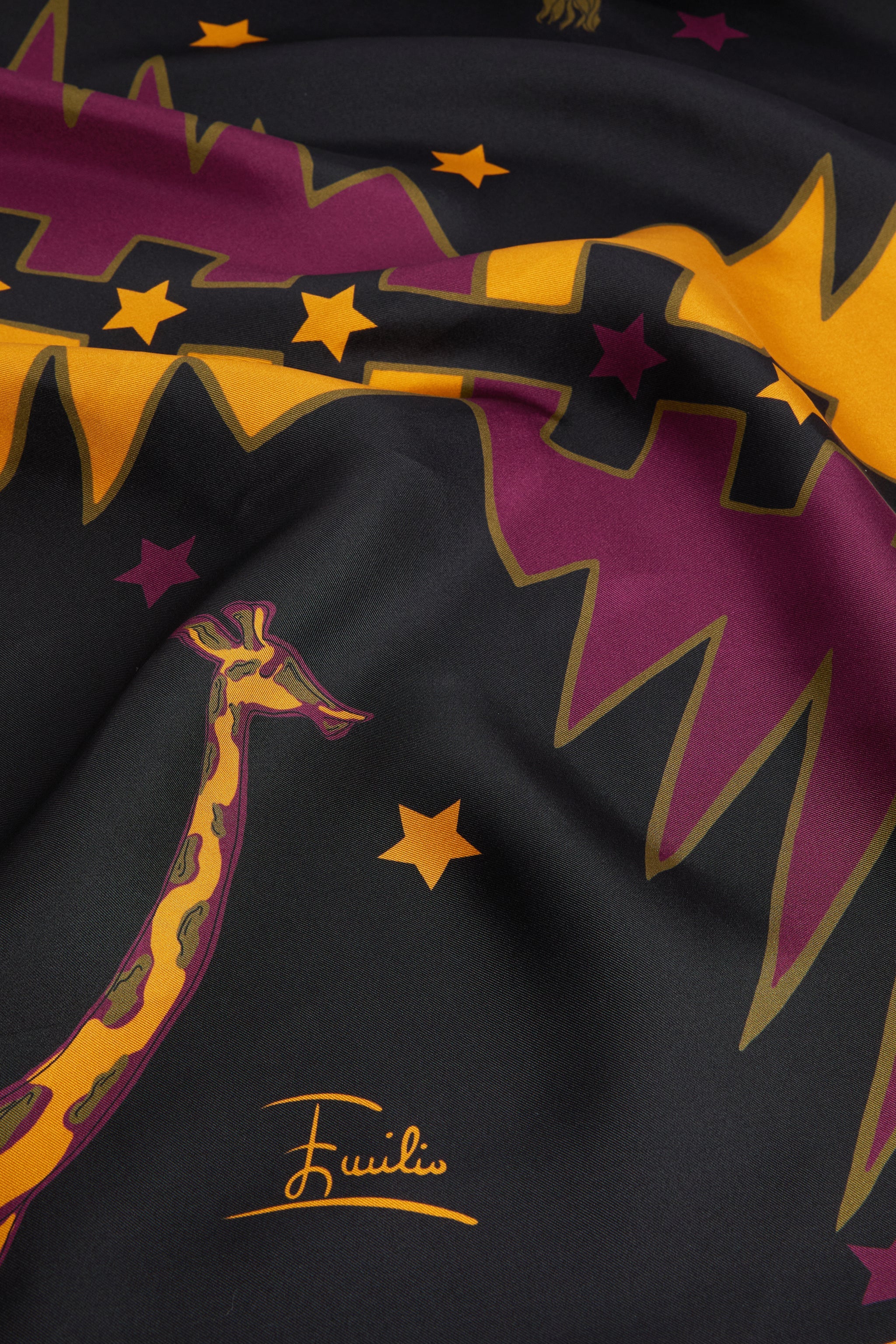 Emilio Pucci Carré Seta carré soie bordeaux or 90x90