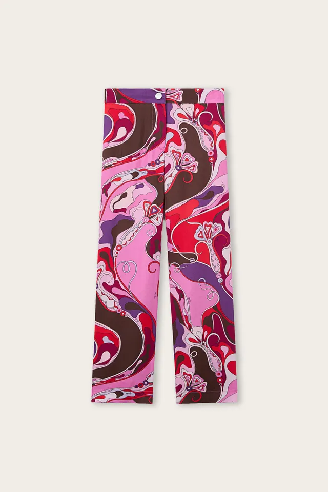 Emilio Pucci Orchidee pantalon fille fuchsia rouge viscose