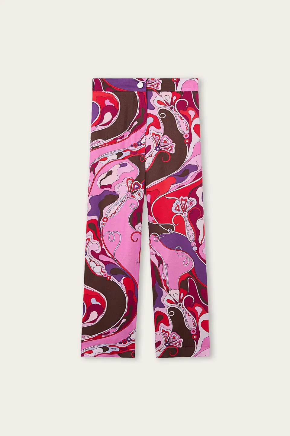 Emilio Pucci Orchidee pantalon fille fuchsia rouge viscose