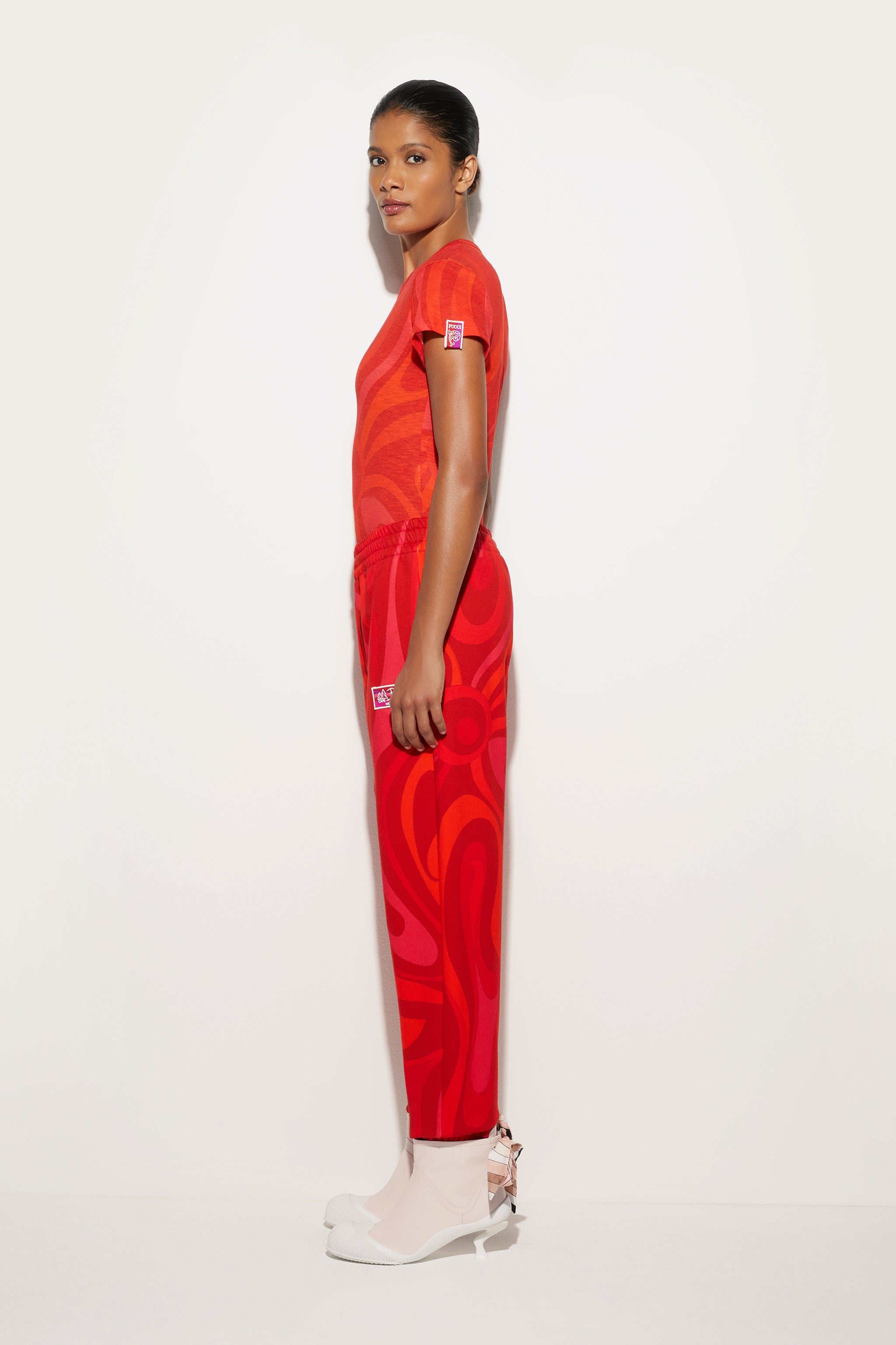 Emilio Pucci Marmo t-shirt rouge jersey allover