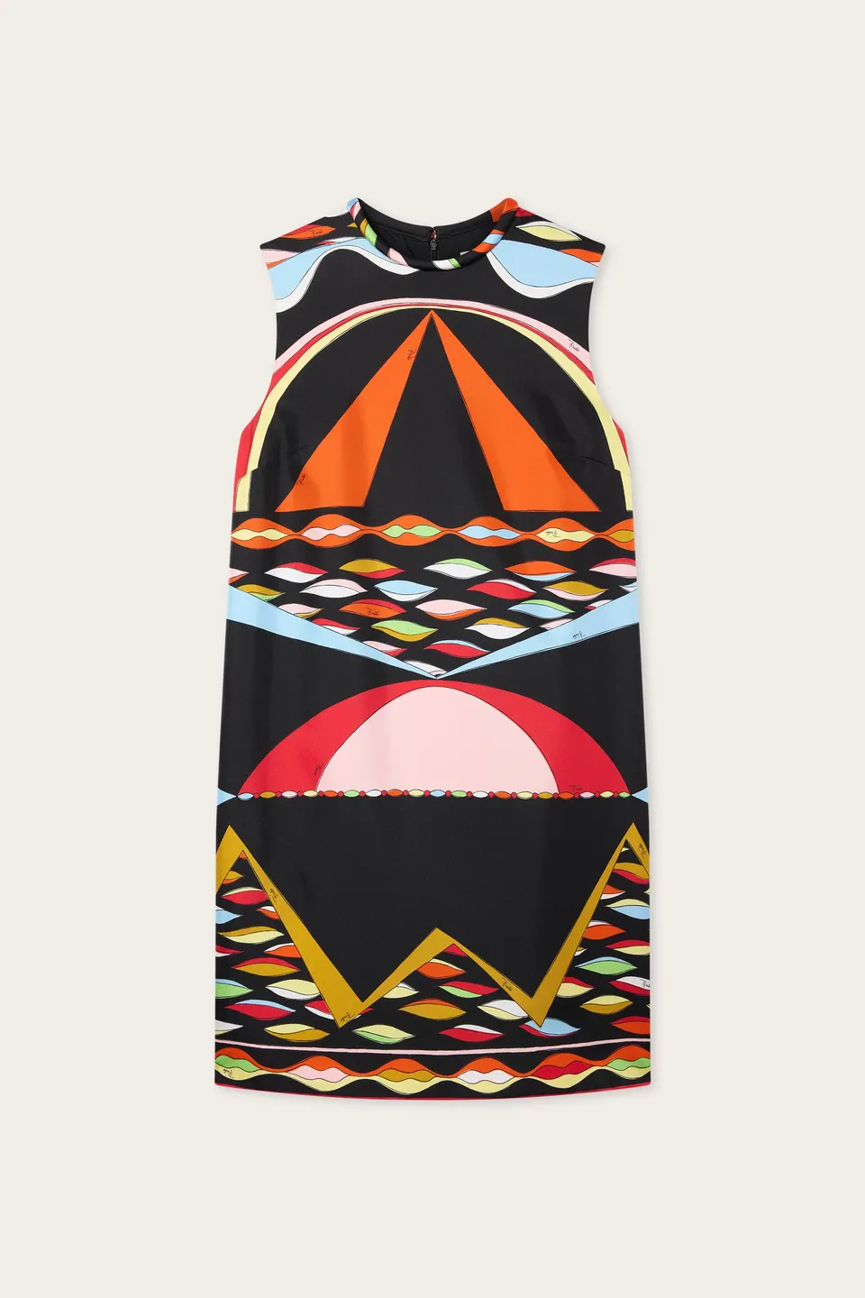 Emilio Pucci Dresses Dune Robe Soie Red/Blue Mini Sans Manche