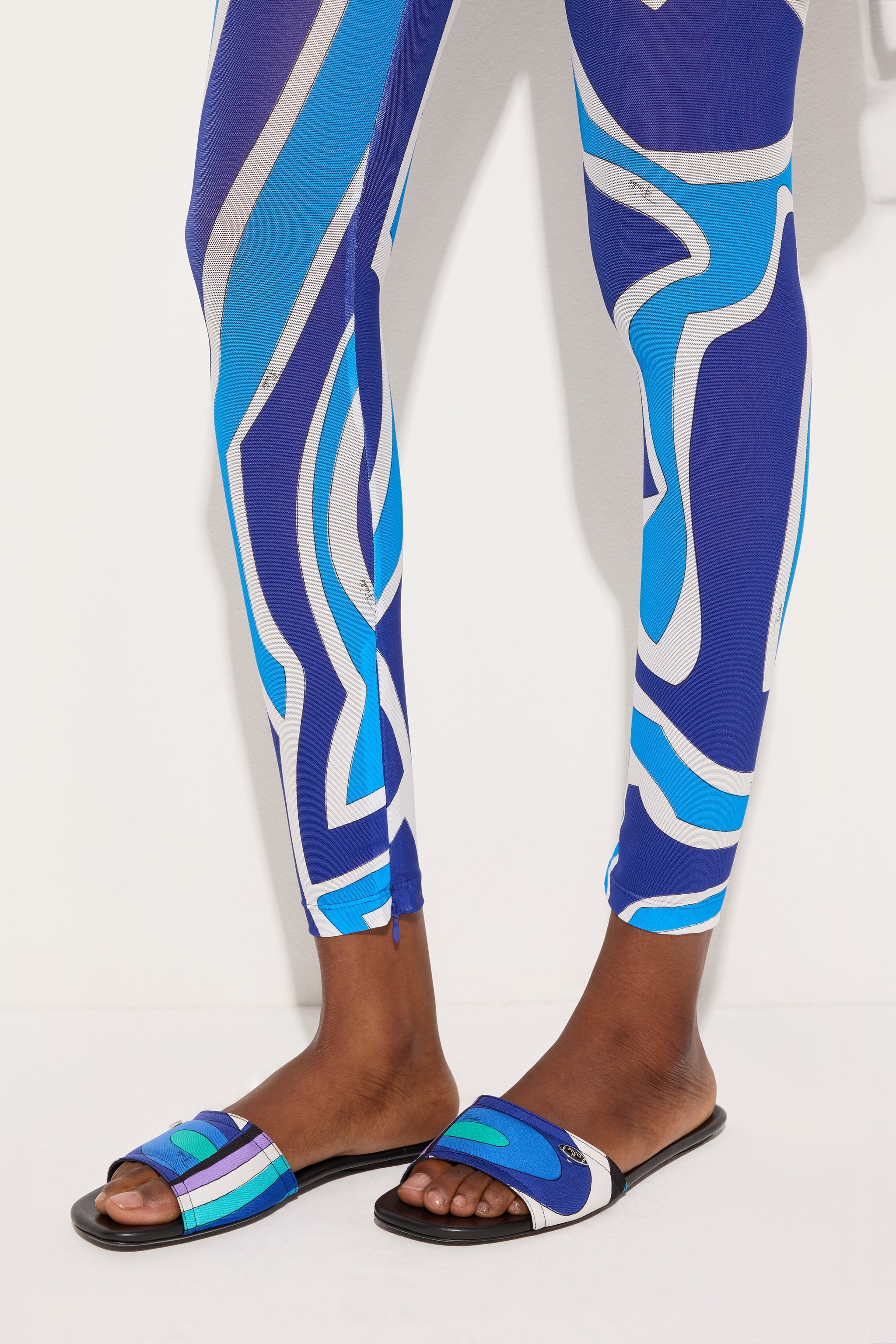 Emilio Pucci Iride slip-on soie turquoise bleu 36