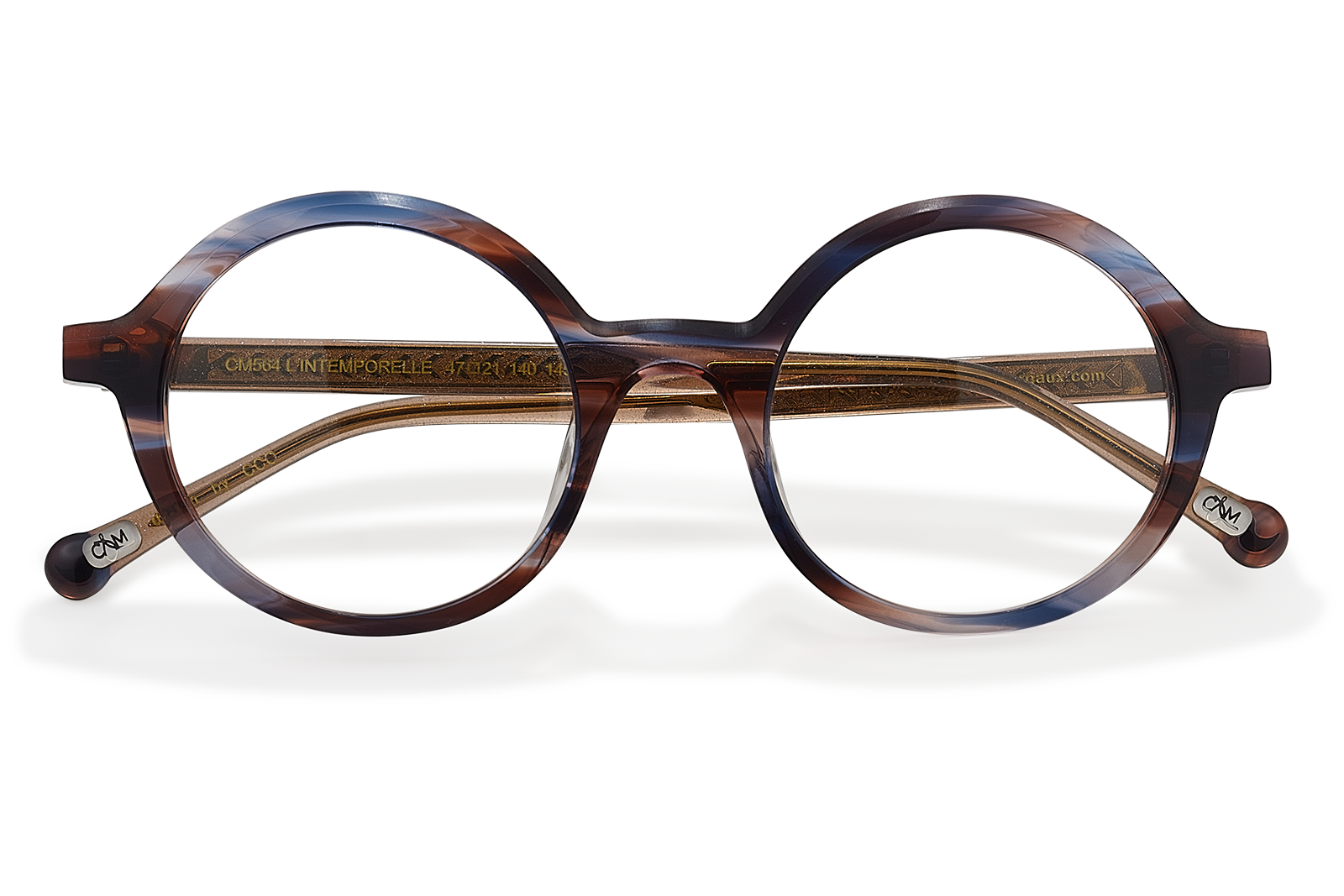 Clémence & Margaux L'Intemporelle lunettes de vue Noir & Doré femme ronde