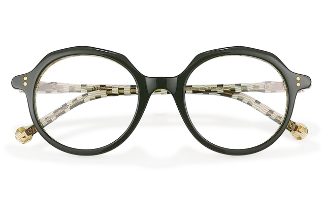 Clémence & Margaux La Damier lunettes de vue ronde noir marbré