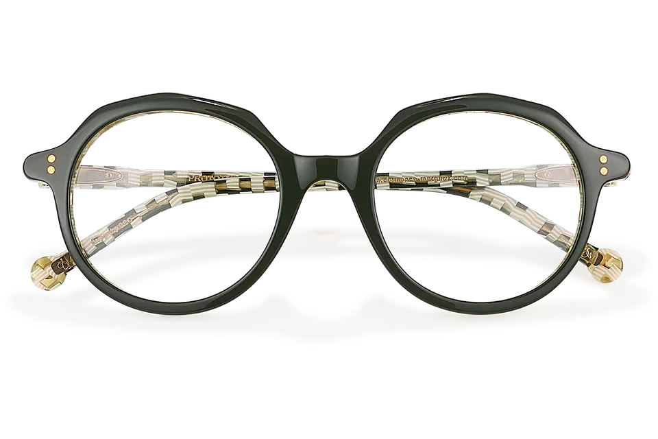 Clémence & Margaux La Damier lunettes de vue ronde noir marbré