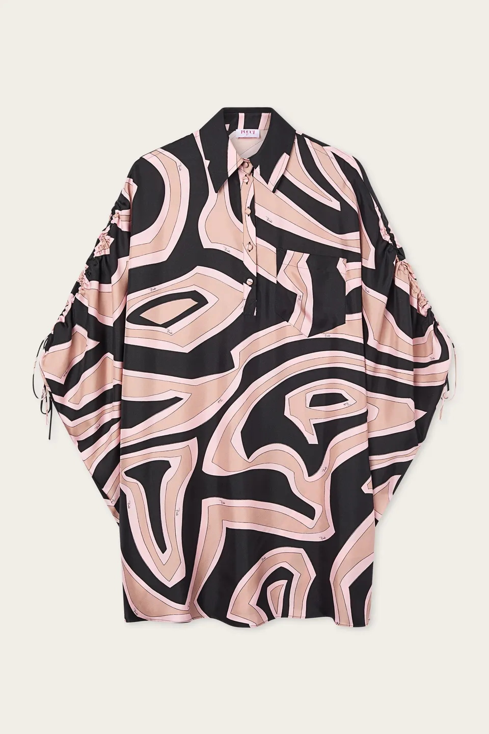 Emilio Pucci Kaftan Caftan Nude soie imprimé Labirinto