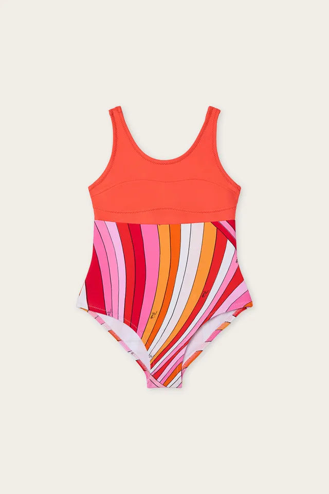 Emilio Pucci maillot 1 pièce lycra orange 6Y